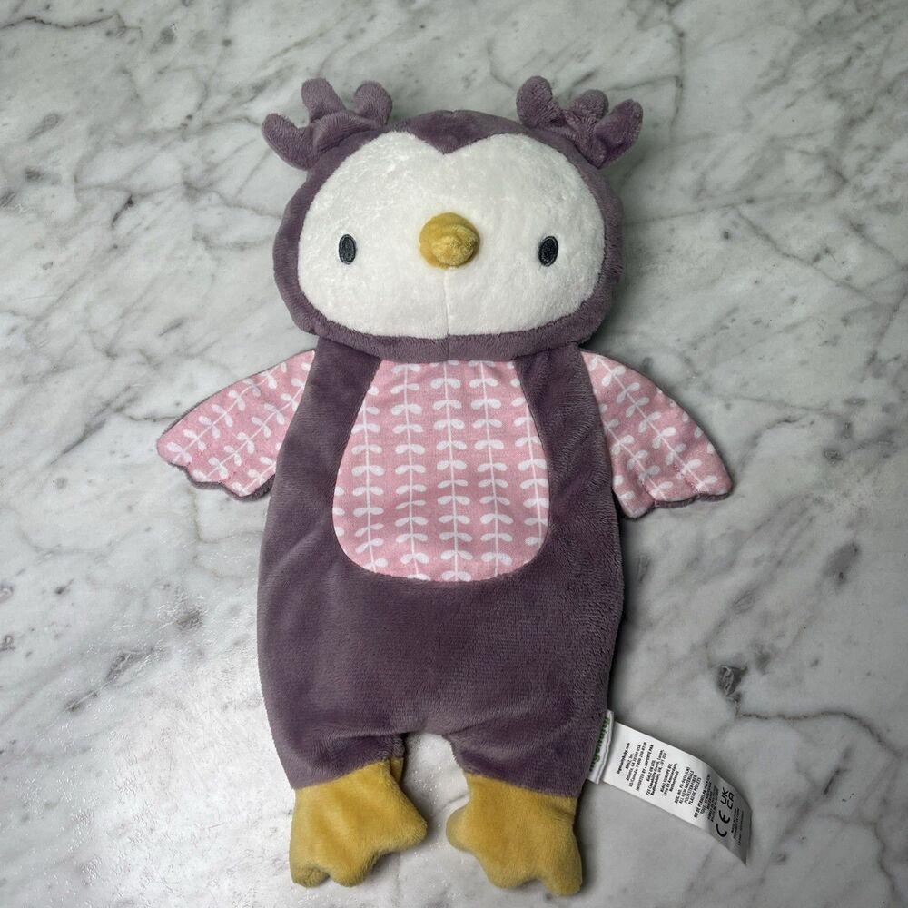 Ingenuity Purple Owl Lovey 12" Plush Baby Toy Bean Bag Tush
